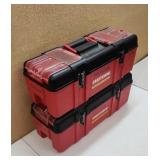 (2) Craftsman 26' HD Plastic Tool Box, Stackable