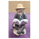 Vtg 70's Old Man Reading Paper 5.5'