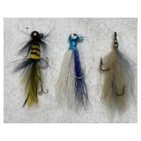 Set of (3) JigHead & Bucktail Fishing Fly Lures