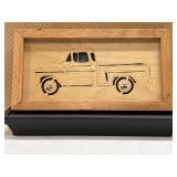 Hand-Carved 13'ï¿½7' Wood Framed Vintage Truck