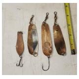 (4) Brass/Copper Spoons, Diamond (1919) McMahon,