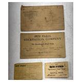 (4) Vintage Ben Paris Recreation Co. Envelopes