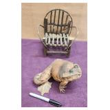 Preserved Lake Titicaca Frog, Adirondack Chair