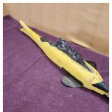 Vtg Hand-Carved 31' Weighted Wooden Fish Decoy
