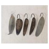 (5) Silver Minnow Style Spoons