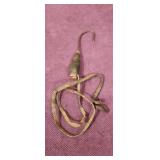 Vtg Handheld Gaff Hook 7.5' w/48' Leather Strap
