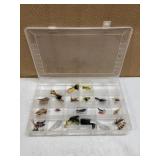 Case of Assorted Fishing Flies, Plugs & Poppers