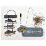 (1) Wood Fishing Rules & (1) Wood Gone Fishing