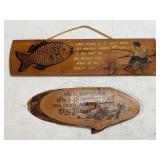 (1) 14 in. Wood Fish Tale & (1) 10 in. Wood Real