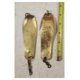 (2) 5' Brass Spoons, One Has a V 3