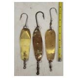(3) 4 5' Brass Spoons, L Side is McMahon