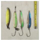 (3) Luhr Jensen Indiana & (1) 'Red Eye' Lure