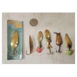 (6) Assorted Brass & Copper Lures