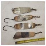 (4) Assorted Nickel Finish Spoons