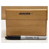 dicknite Wood Hinged-Lid Box w/Push Pins