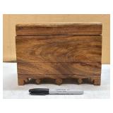 Vintage Hand-Made Solid Wood Fishing Trinket Box