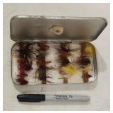 Aluminum Fly Case With 20-22 Salmon Flies