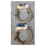 (2) GE 12' Braided Icemaker Water Lines, 1/4'