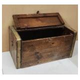 Vtg Wooden Chest with Brass Straps 16ï¿½16ï¿½32.