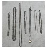 (7) Assorted Silver Tone Necklaces