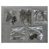 (5) Pairs of Exotic Earrings