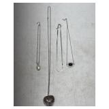 (4) Assorted Silver Tone Necklaces