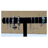 (8) Assorted Silver Tone Bracelets