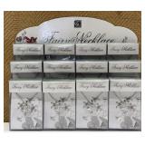 NIB (12) GiftCraft Fairy Necklaces & Display