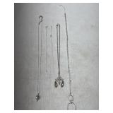 (5) Assorted Silver Tone Necklaces