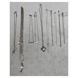 (10) Assorted Silver Tone Necklaces