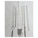 (6) Assorted Silver Tone Necklaces