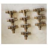 (10) Brass Pex-A 1'ï¿½3/4' Tees