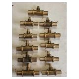 (11) Brass Pex-A 1ï¿½1ï¿½1/2' Tees