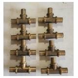 (8) 1ï¿½1ï¿½1 Brass Pex-A Tees
