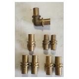 (8) Brass Pex-A 1' & 1-1/4' Ftgs