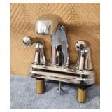 Unused Single-Handle Chrome Bathroom Faucet