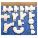 Assorted 2' PVC Ftgs, Tees, Cross, Trap, Street,