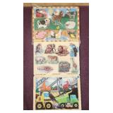 (3) Melissa & Doug Handcrafted Wooden Puzzles