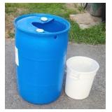 Sm White Garbage Can, 16×17T, 55gal Plastic