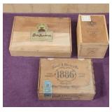 (3) Vtg Wood Cigar Boxes