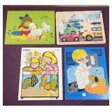 (4) Wooden Puzzles with a Missi g Piece or 2