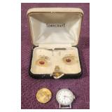 Misc Cuff Links, Watch, Vtg Button