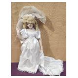 Brinn's Porcelain 1991 Bride Doll, 20' Blonde