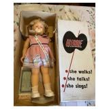 Vtg. Winnie Doll She Walk She Talks Untested-