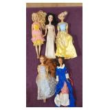 (5) Mattel/Disney 90s-2000s Barbie Dolls