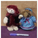 Vtg Russ Berrie 'Natasha & Penelope' Plush Bears