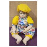 Apx 18' Doll with Cloth Body, No Markings Found