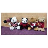 (4) HugFun Festive Fully Jointed 8' Bears