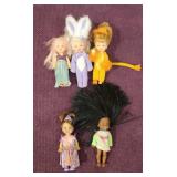 (5) 1994 'Kelly Doll' Barbies Little Sister, Apx