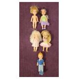(4) 1994 'Kelly Doll' Barbies Little Sister, Apx